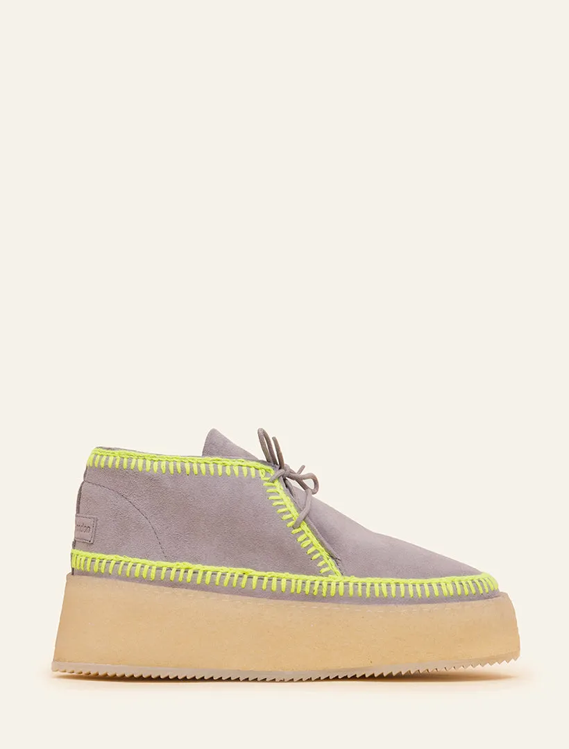 Shenje Platform Chukka Boots Fossil Neon Yellow