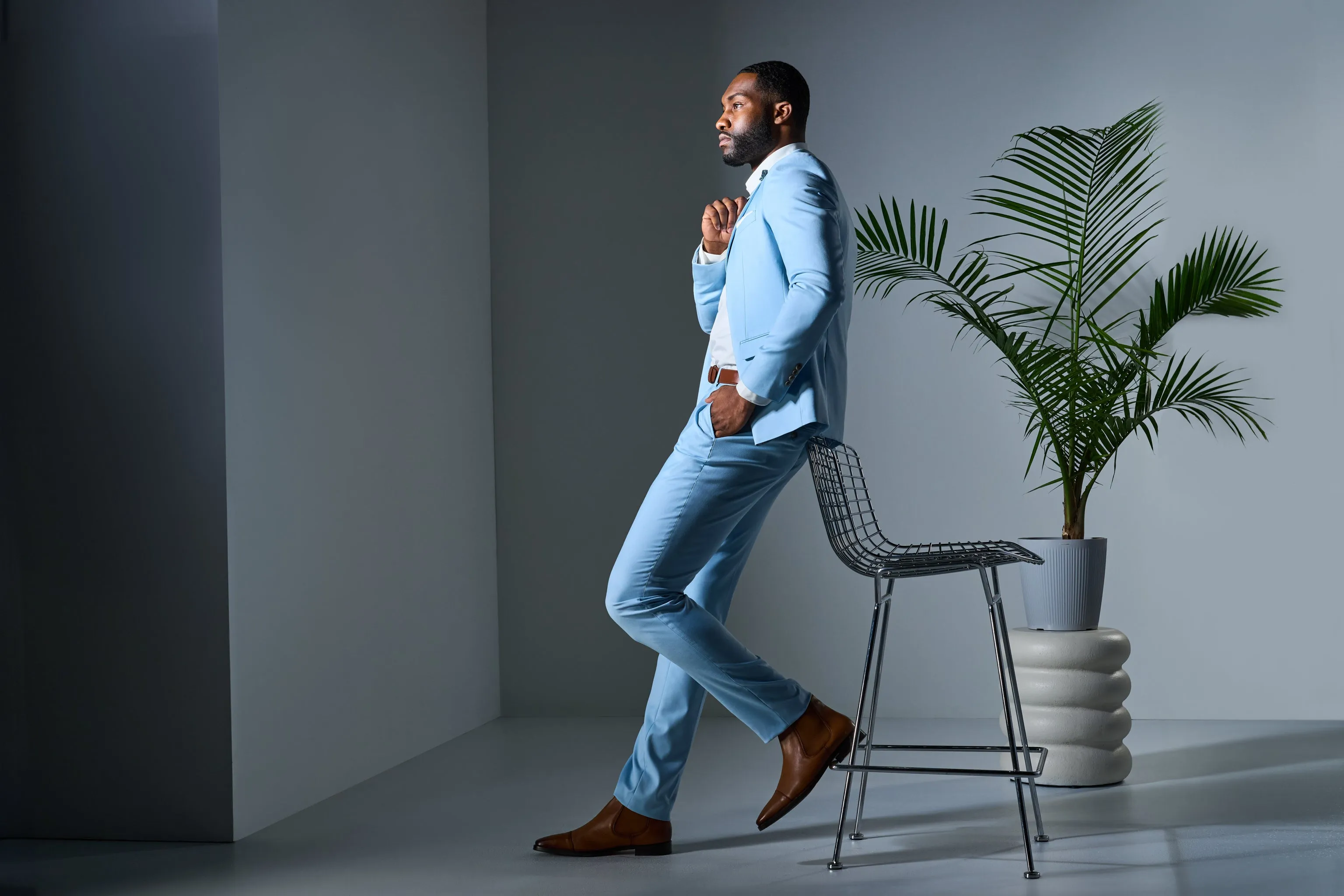 Sky Blue 2 Button Suit