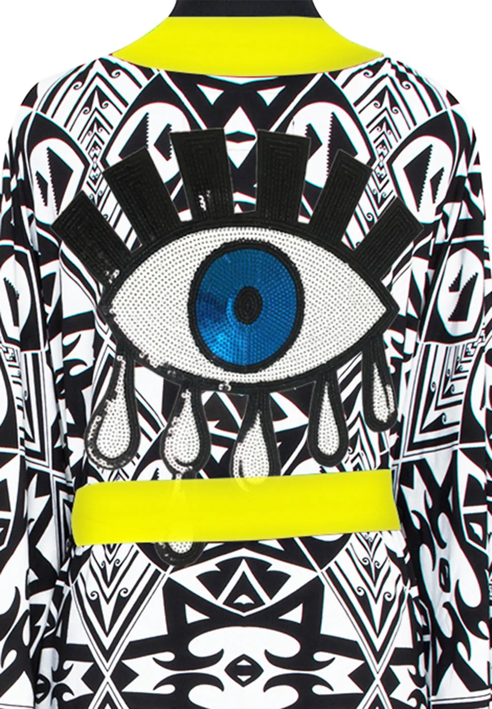 Tulum – Tribal Kimono Evil Eye (Neon Yellow)