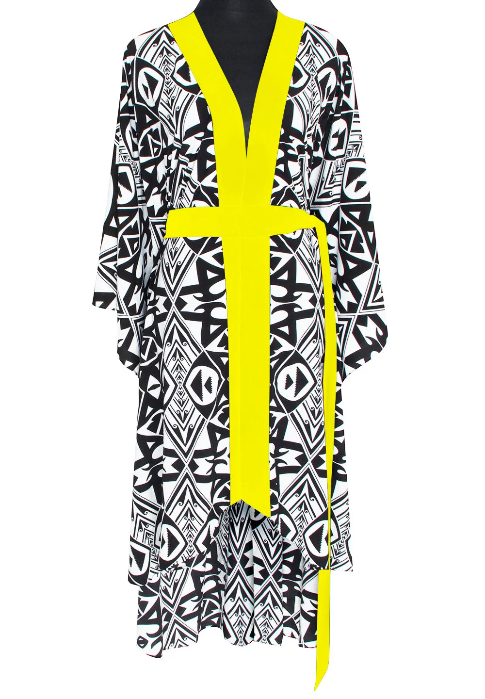 Tulum – Tribal Kimono Evil Eye (Neon Yellow)