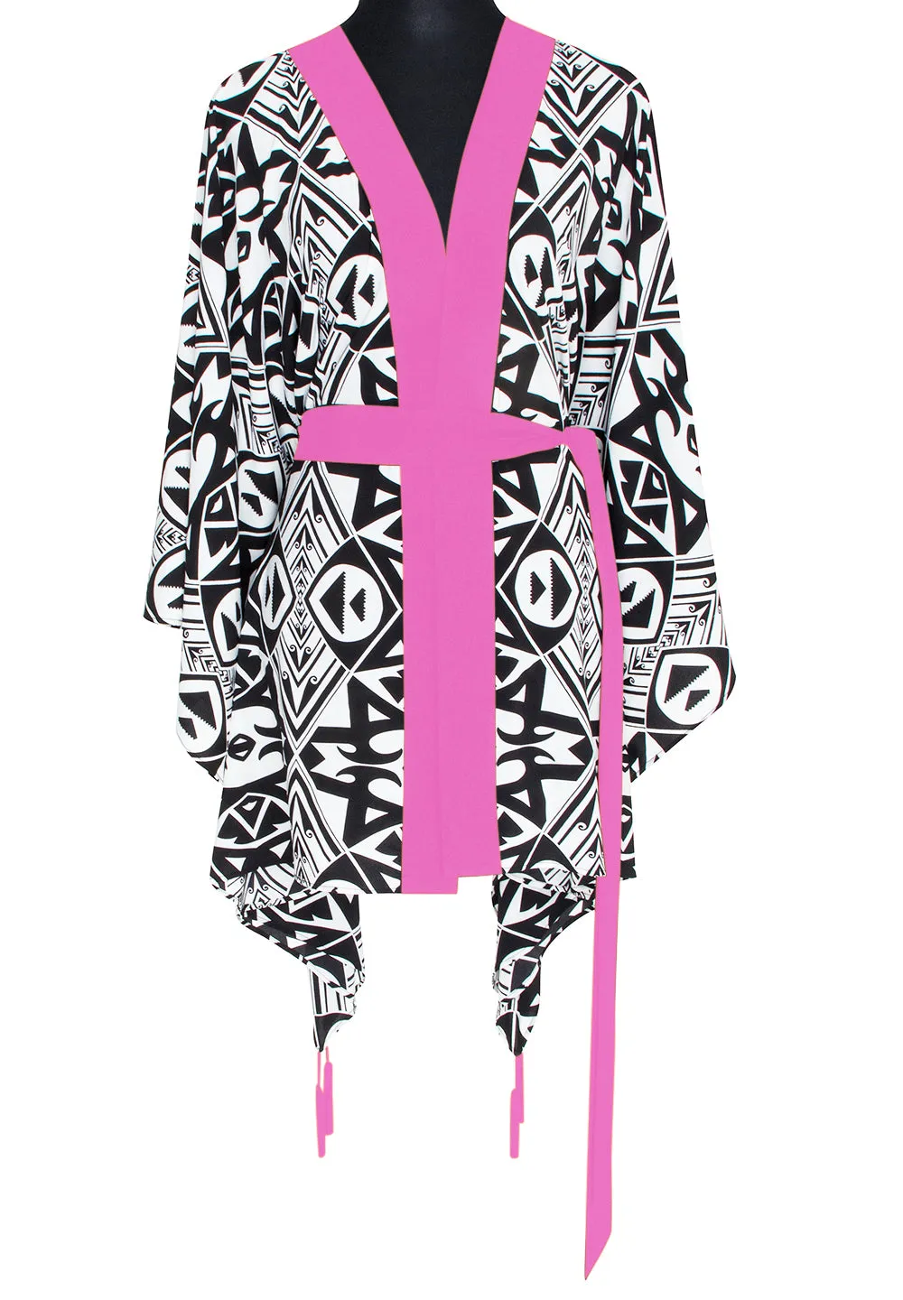 Tulum – Tribal Kimono Skull (Neon Pink)