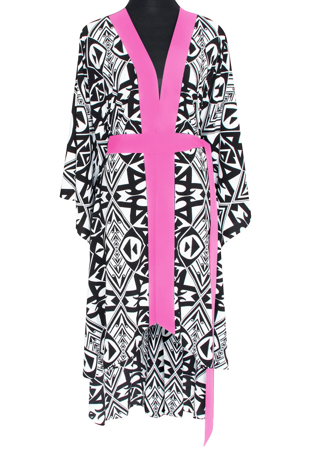 Tulum – Tribal Kimono Skull (Neon Pink)